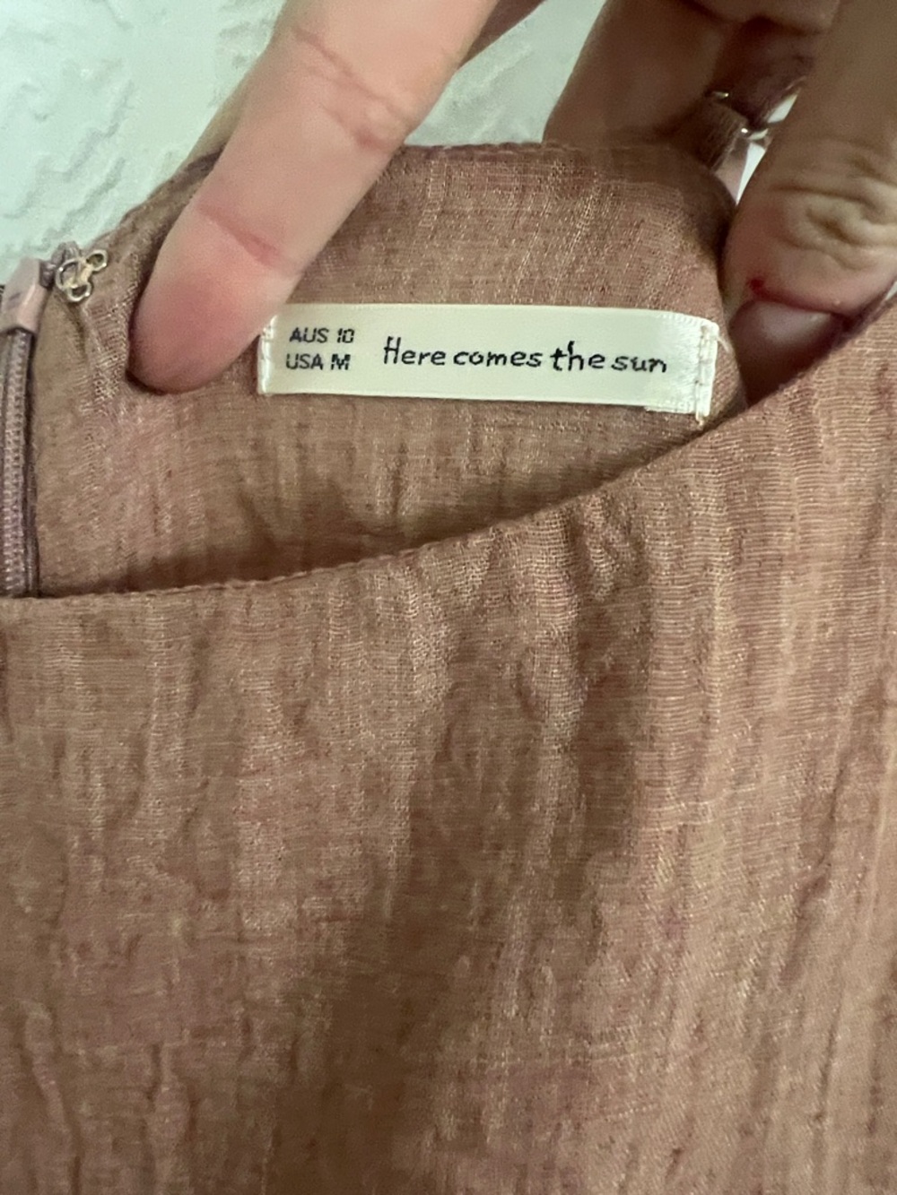 Women's Rust Ruffle Hem Slip Dress - Picture 2 of 7